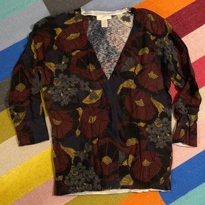 Good used condition LOFT fall floral cardigan. L.